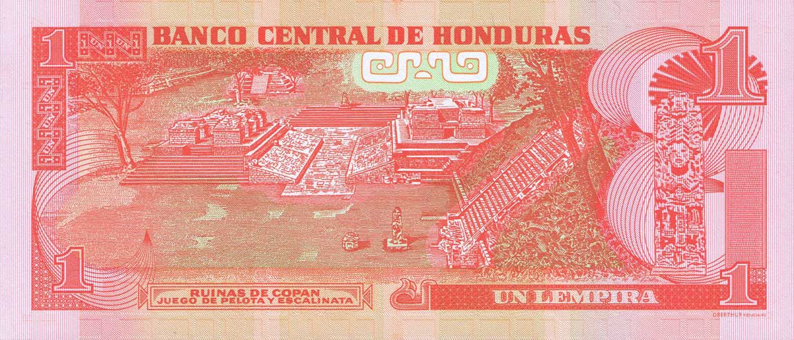 Back of Honduras p96b: 1 Lempira from 2014