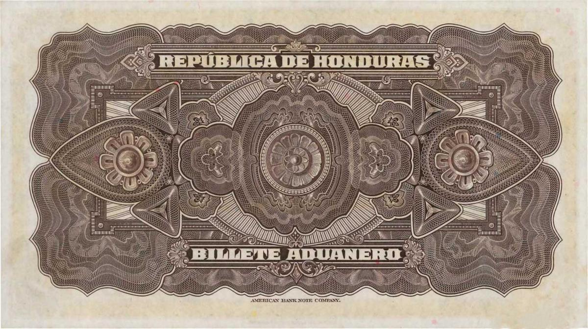 Back of Honduras pS167a: 2 Lempiras from 1937