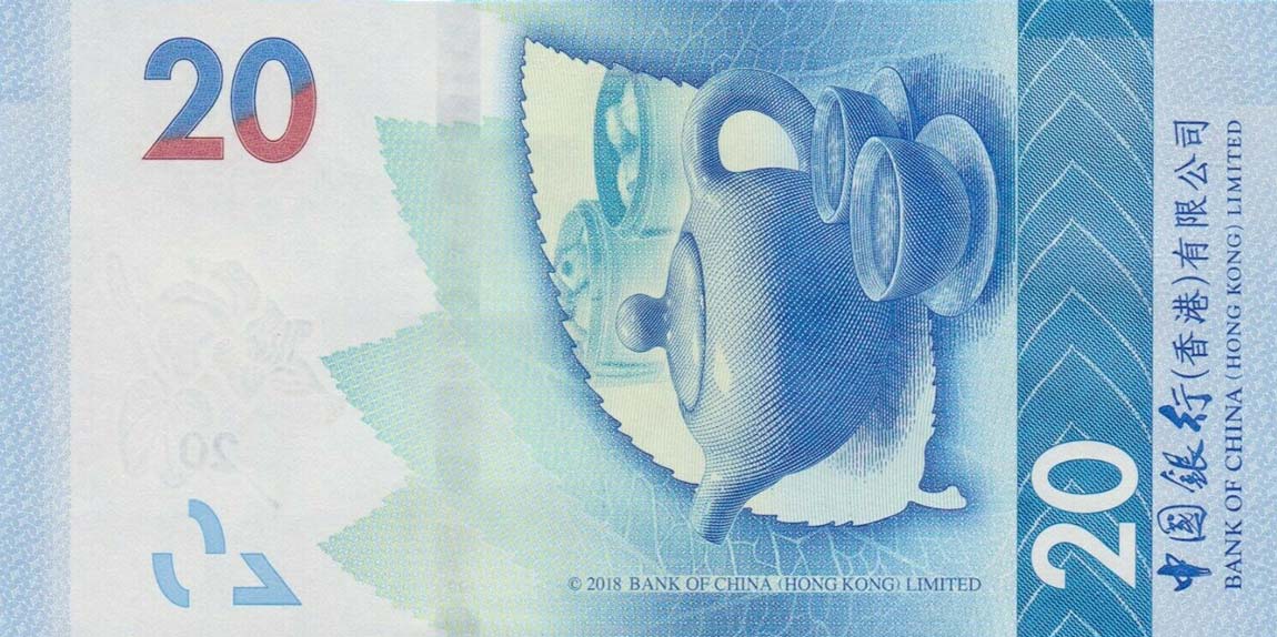 Back of Hong Kong p348a: 20 Dollars from 2018