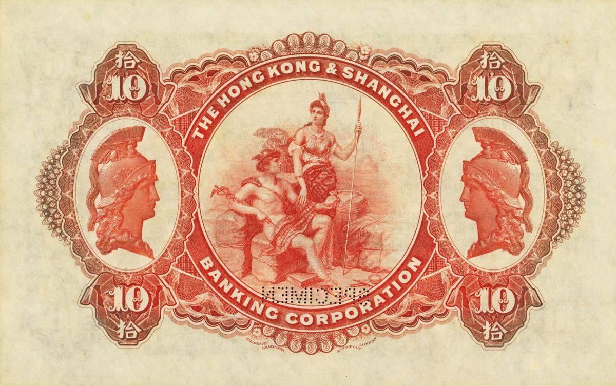 Back of Hong Kong p151s: 10 Dollars from 1900