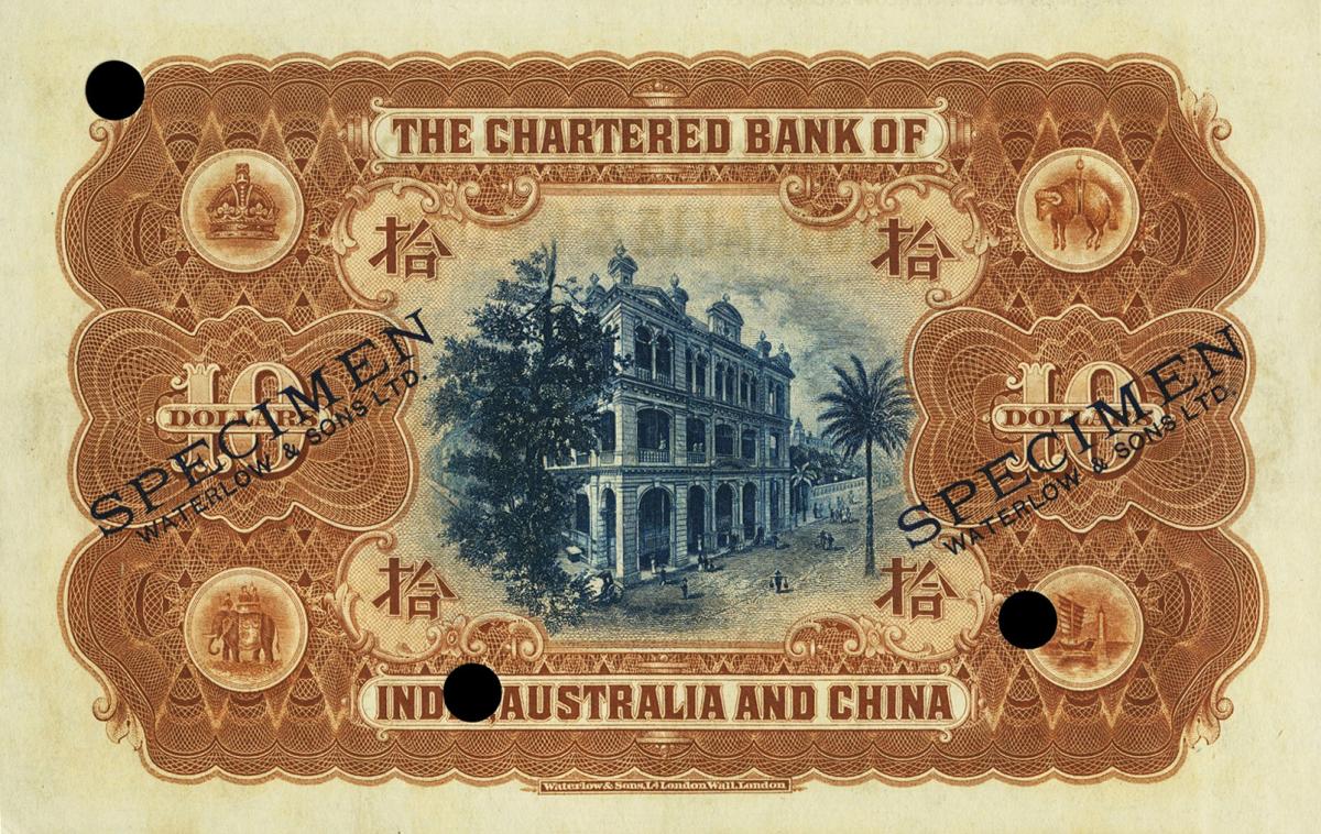 Back of Hong Kong p42ct: 10 Dollars from 1911