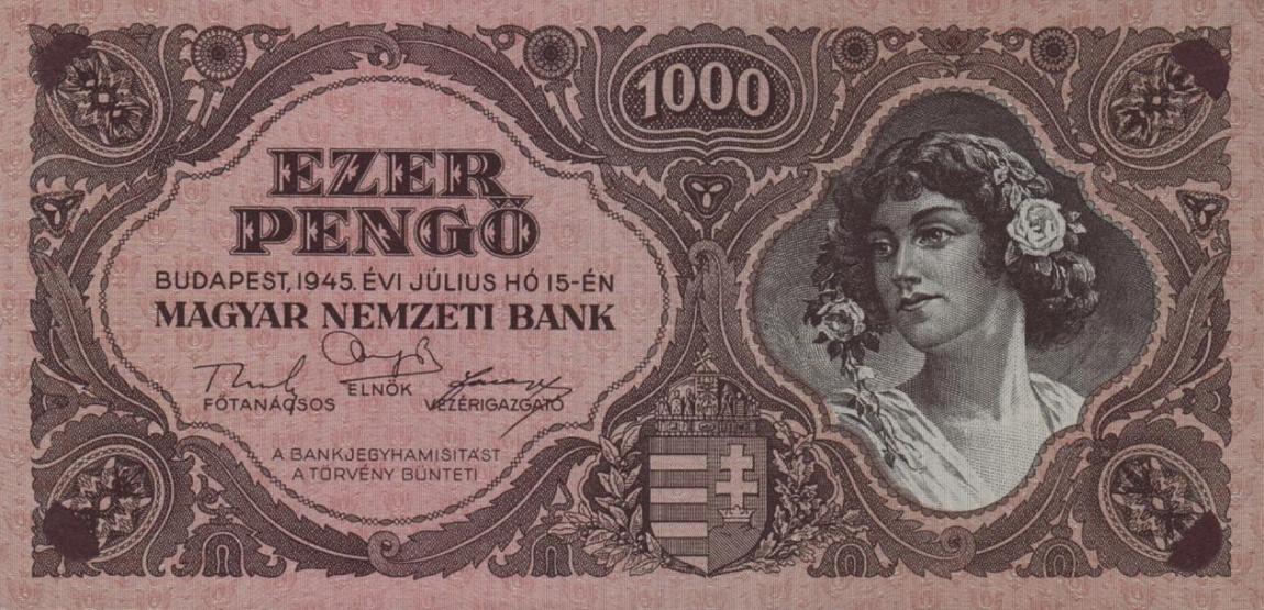 Front of Hungary p118a: 1000 Pengo from 1945