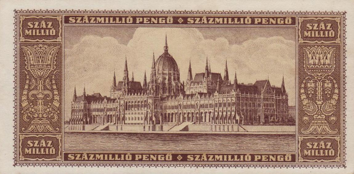 Back of Hungary p124: 100000000 Pengo from 1946