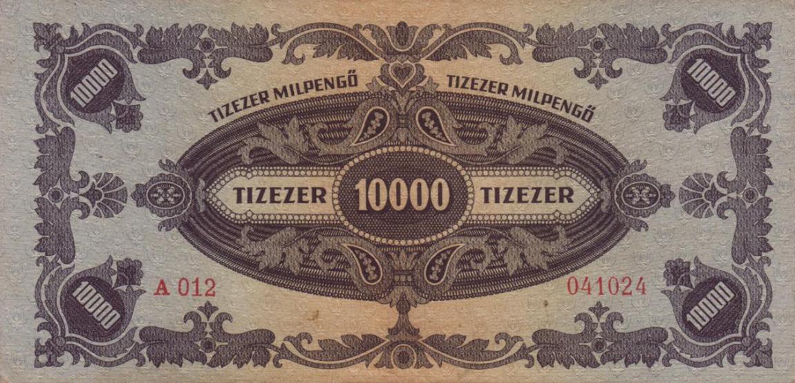 Back of Hungary p126a: 10000 Milpengo from 1946