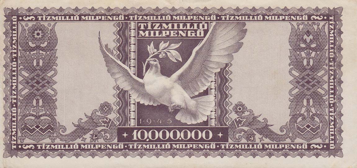Back of Hungary p129a: 10000000 Milpengo from 1946