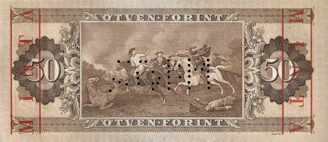 Back of Hungary p167s: 50 Forint from 1951