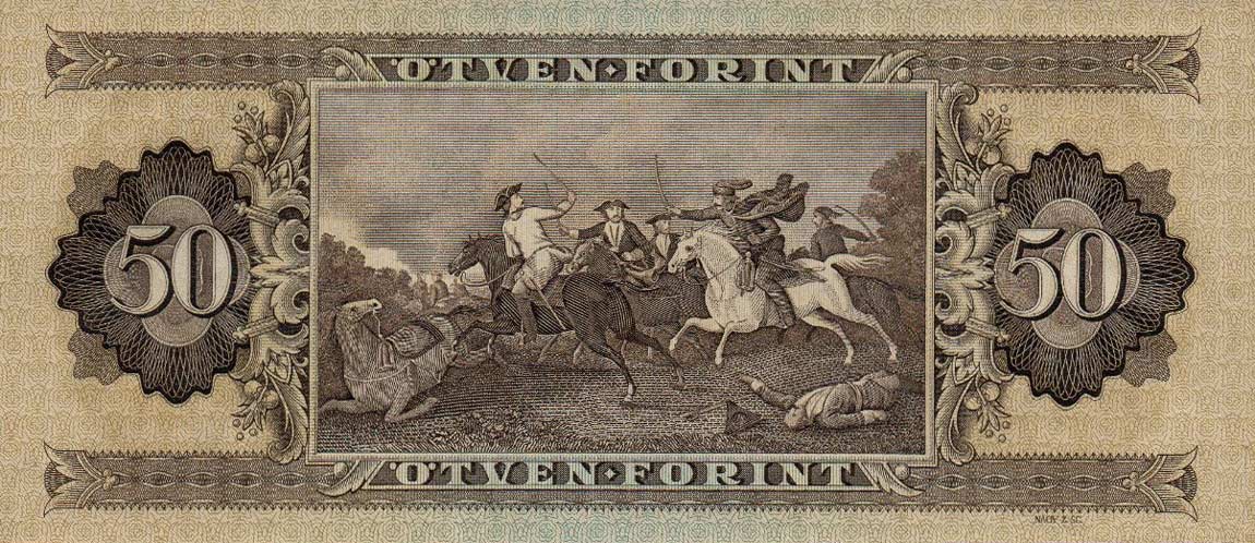 Back of Hungary p170a: 50 Forint from 1965