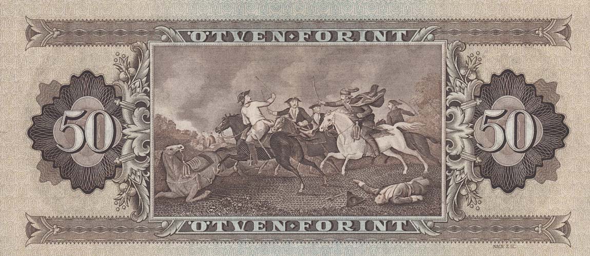 Back of Hungary p170b: 50 Forint from 1969