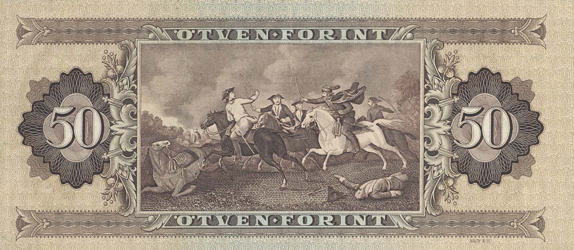 Back of Hungary p170c: 50 Forint from 1975