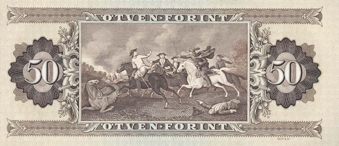 Back of Hungary p170h: 50 Forint from 1989