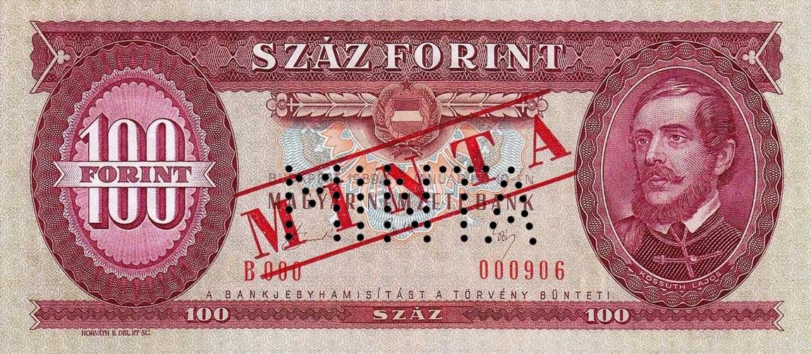 Front of Hungary p171s5: 100 Forint from 1989
