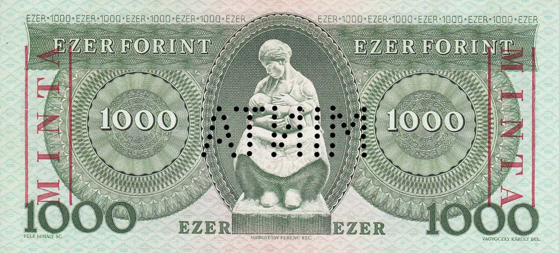Back of Hungary p173s: 1000 Forint from 1983