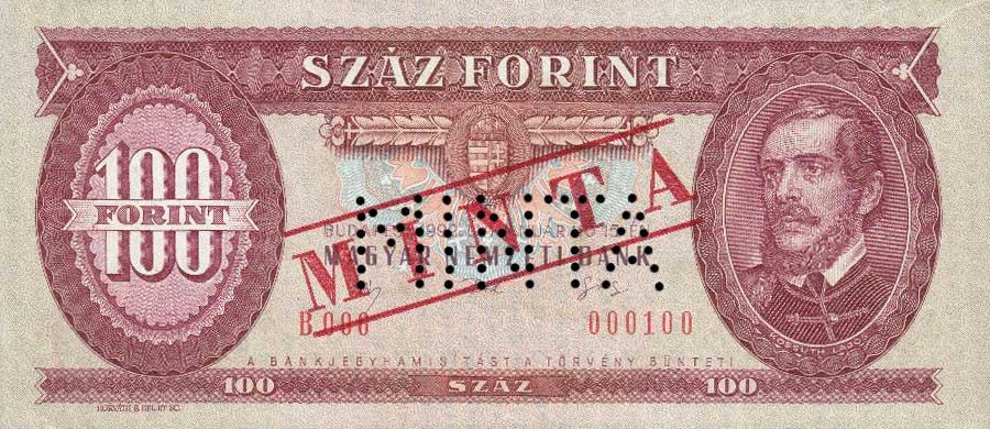 Front of Hungary p174s1: 100 Forint from 1993
