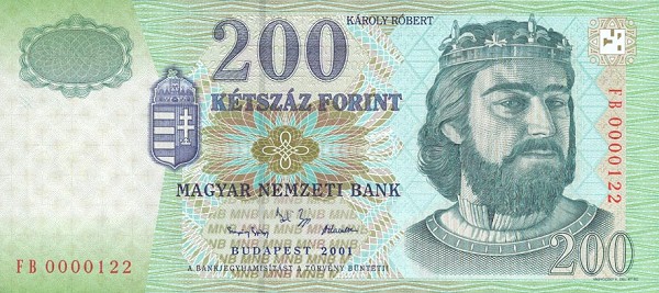 Front of Hungary p178a: 200 Forint from 1998