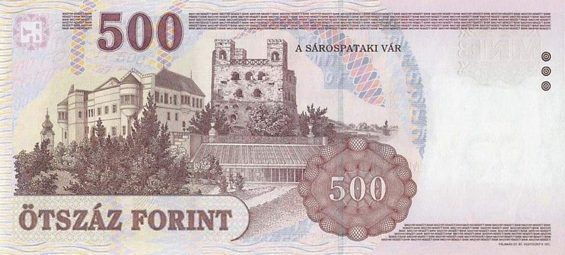 Back of Hungary p188e: 500 Forint from 2006