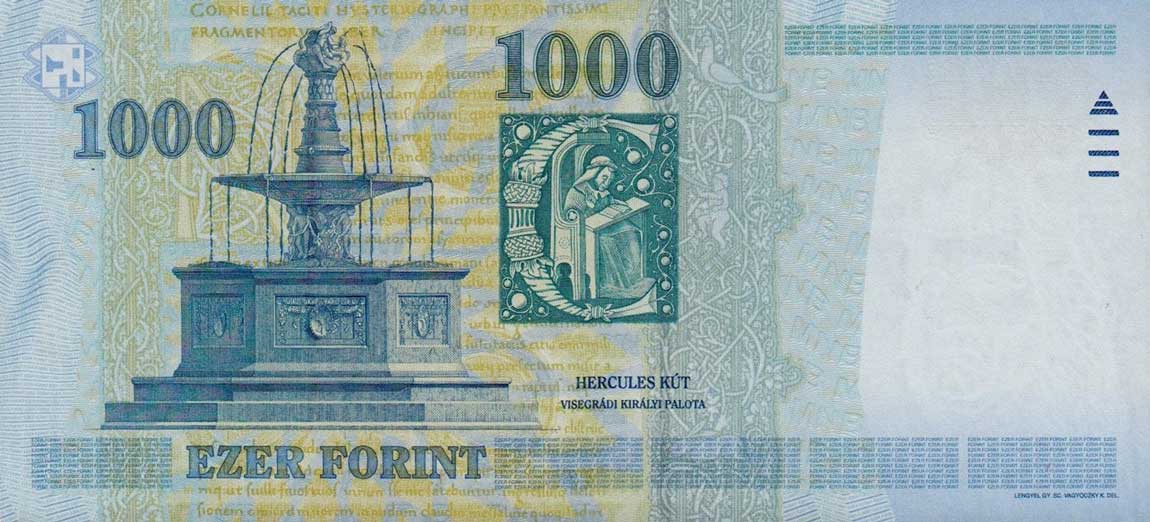 Back of Hungary p189a: 1000 Forint from 2002