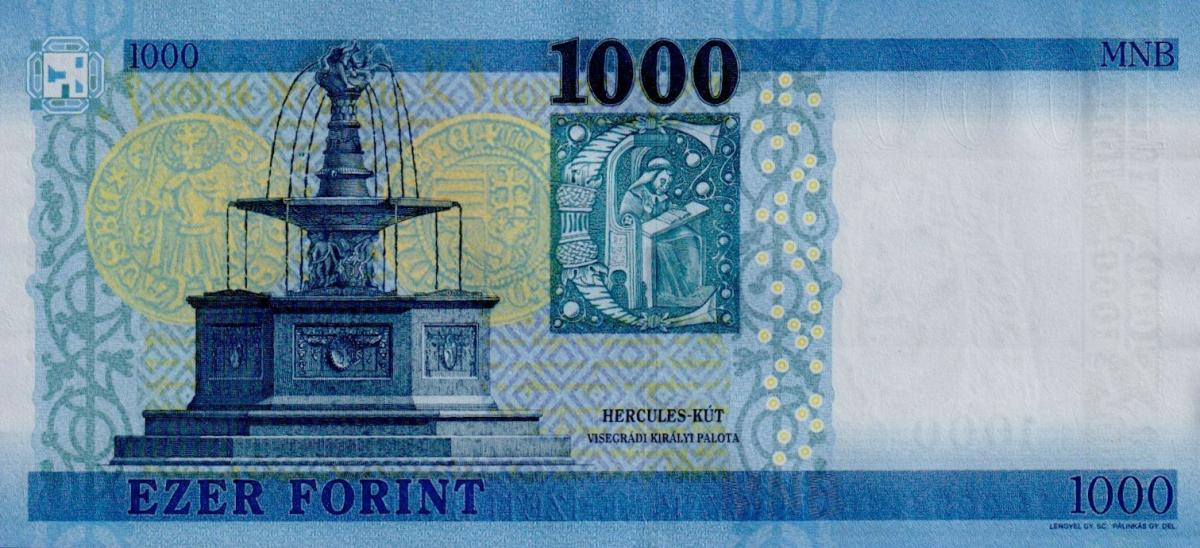 Back of Hungary p203c: 1000 Forint from 2021