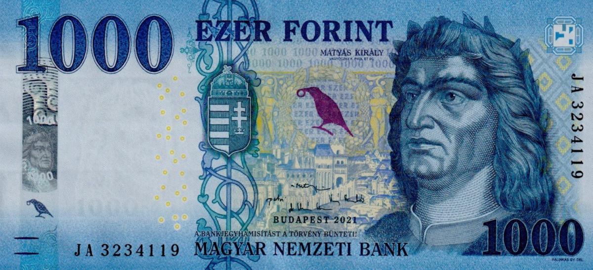 Front of Hungary p203c: 1000 Forint from 2021