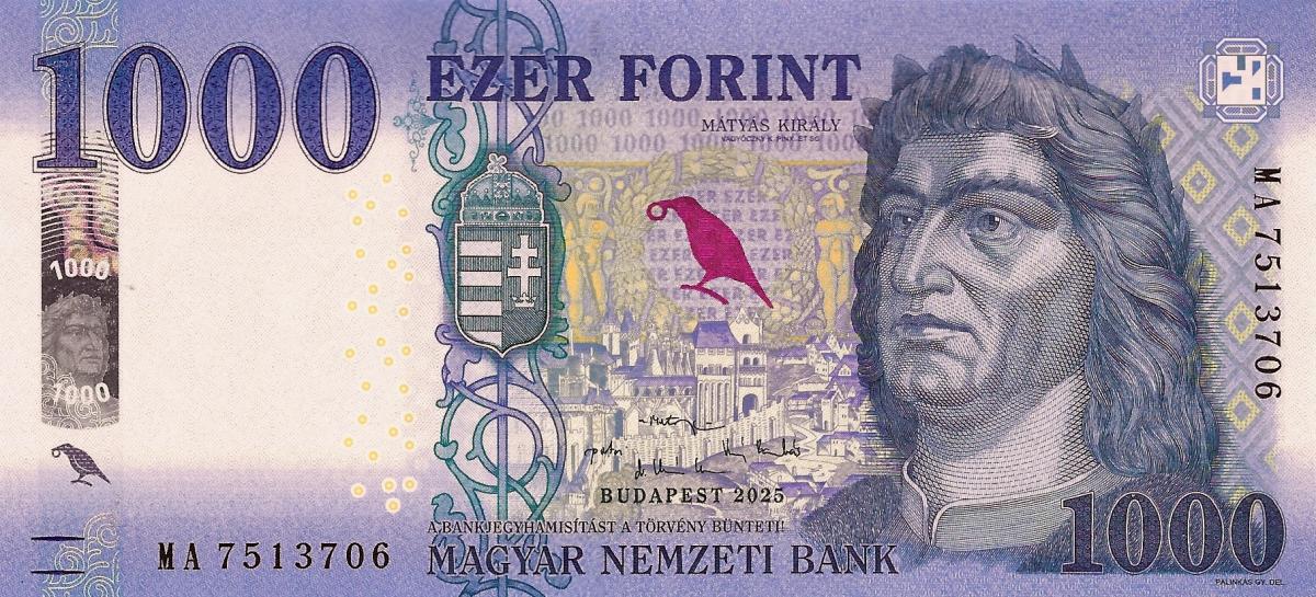 Front of Hungary p203f: 1000 Forint from 2025