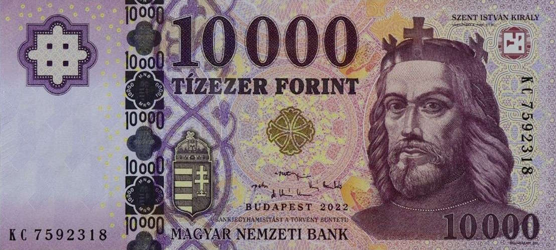 Front of Hungary p206e: 10000 Forint from 2022