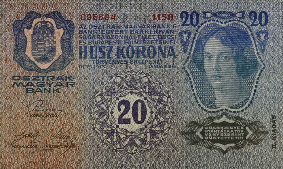 Front of Hungary p21: 20 Korona from 1920