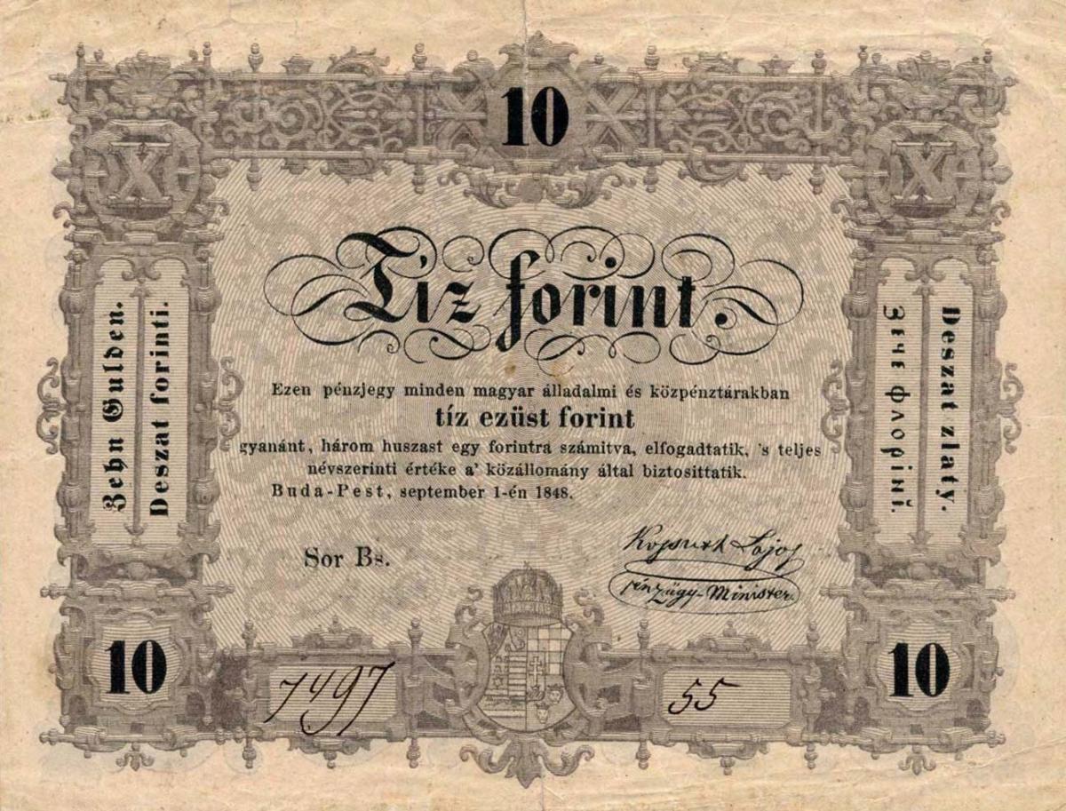 Front of Hungary pS117: 10 Forint from 1848