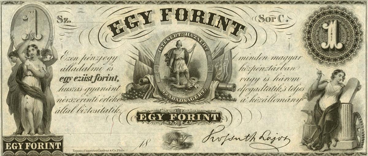 Front of Hungary pS141r1: 1 Forint from 1852