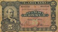 p10 from Iceland: 5 Kronur from 1904