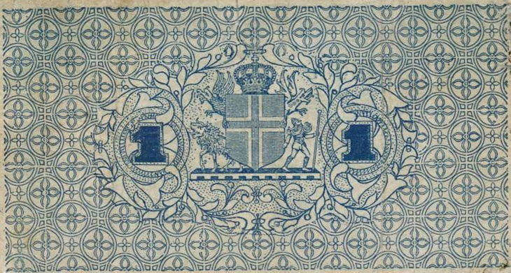 Back of Iceland p17b: 1 Kronur from 1922