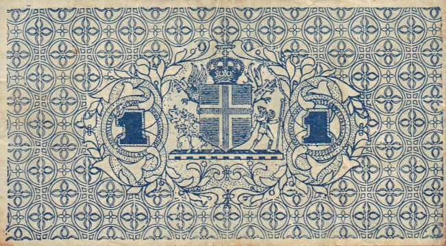 Back of Iceland p18a: 1 Kronur from 1922
