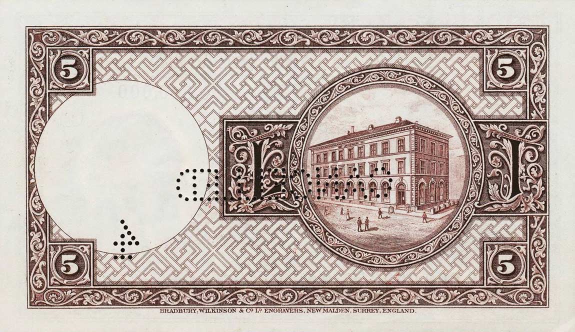 Back of Iceland p27s: 5 Kronur from 1928