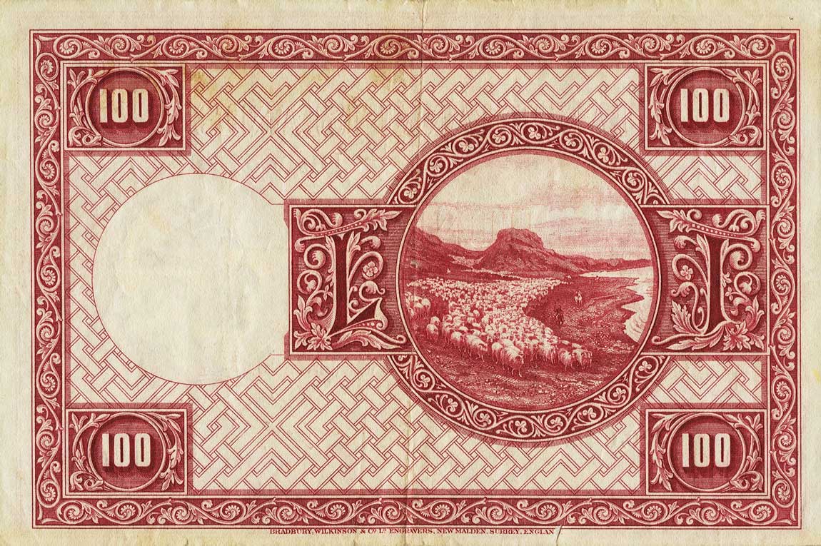Back of Iceland p30e: 100 Kronur from 1928