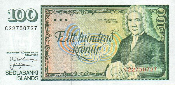 Front of Iceland p54a: 100 Kronur from 1994
