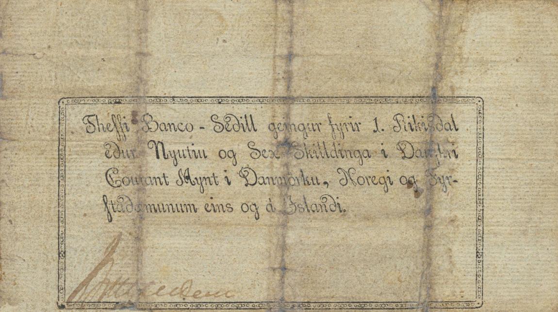 Back of Iceland pA5a: 1 Rigsdaler from 1792