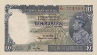 p19a from India: 10 Rupees from 1937