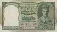 p23b from India: 5 Rupees from 1943