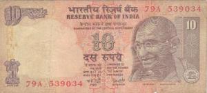 Gallery image for India p89p: 10 Rupees