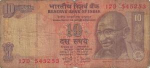 Gallery image for India p89r: 10 Rupees