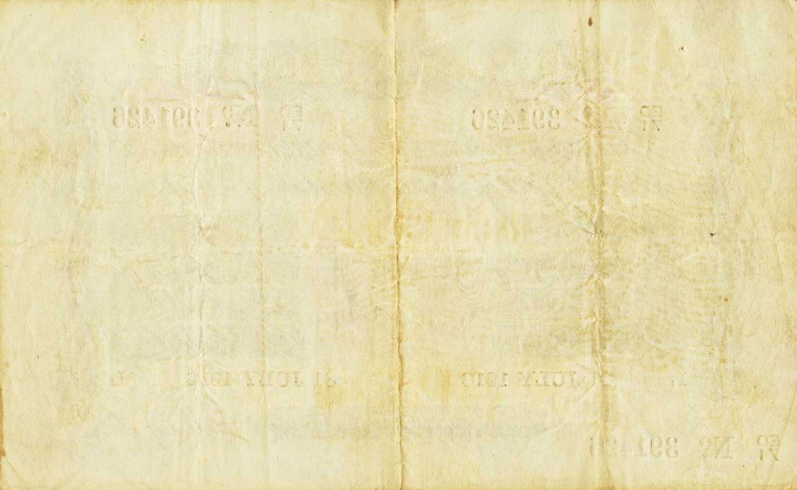 Back of India pA6e: 5 Rupees from 1916