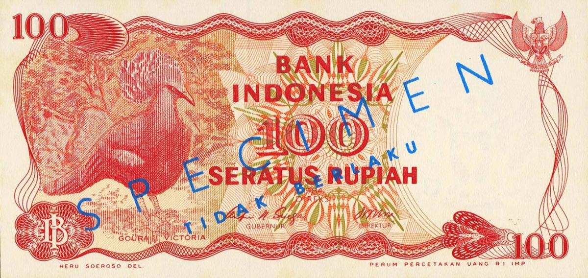 Front of Indonesia p122s: 100 Rupiah from 1984