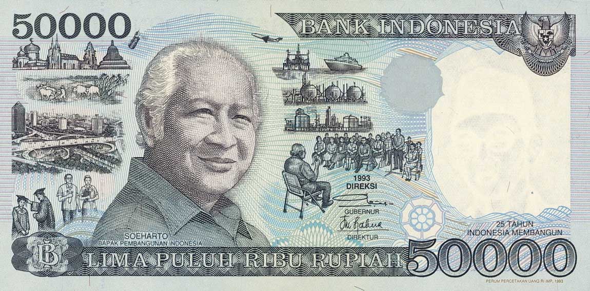 Front of Indonesia p133r: 50000 Rupiah from 1993