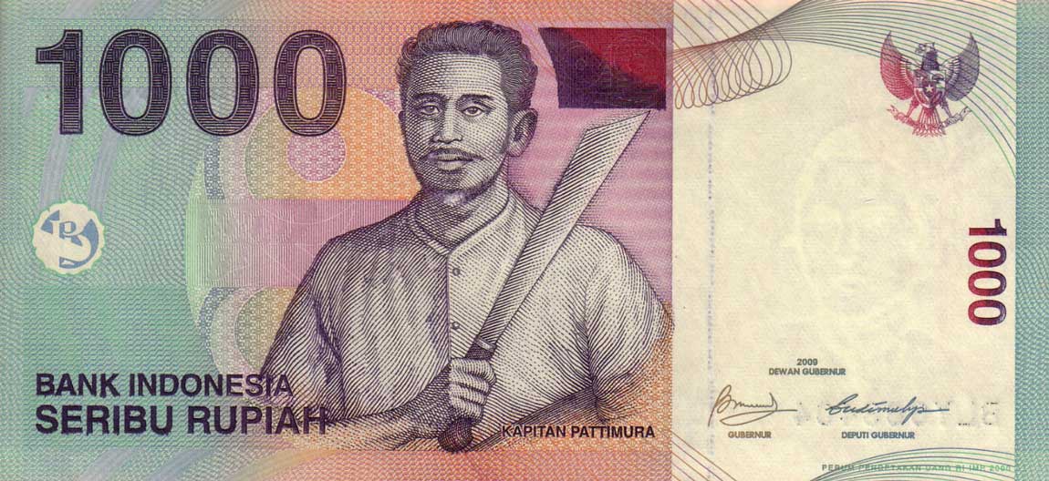 Front of Indonesia p141j: 1000 Rupiah from 2009