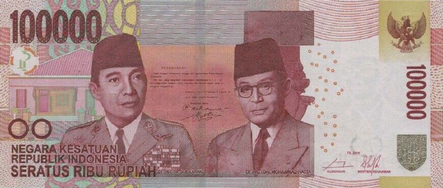 Front of Indonesia p153d: 100000 Rupiah from 2014