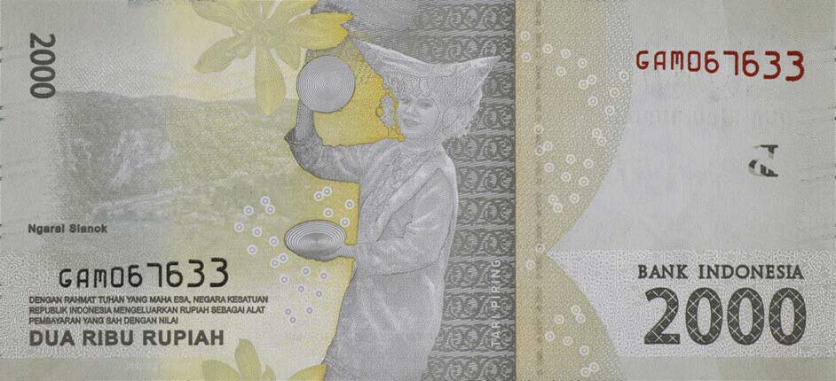 Back of Indonesia p155b: 2000 Rupiah from 2017