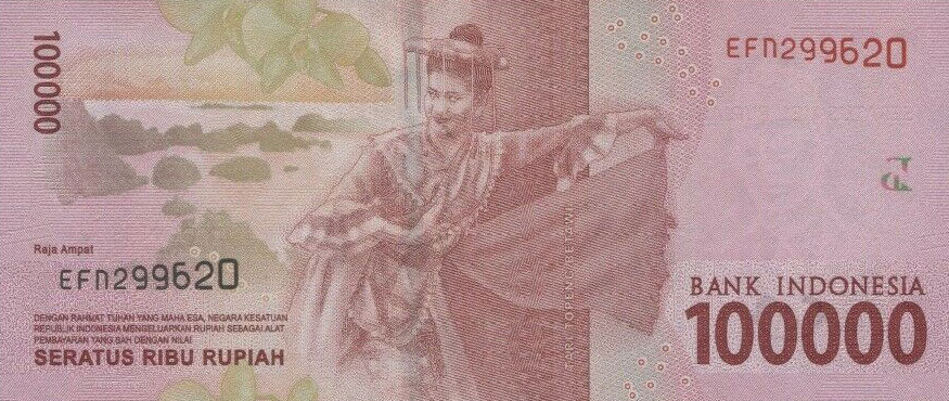 Back of Indonesia p160c: 100000 Rupiah from 2018