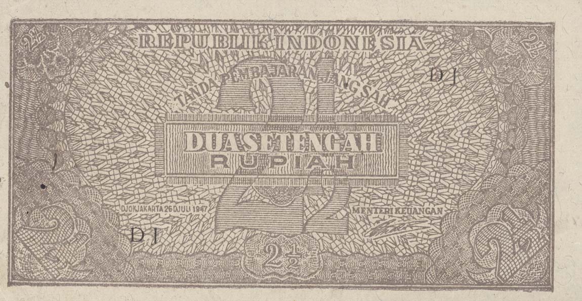 Front of Indonesia p26: 2.5 Rupiah from 1947