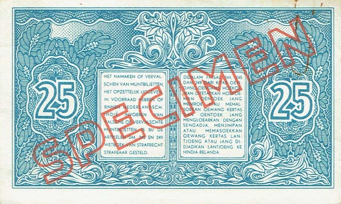 Back of Indonesia p32s: 25 Sen from 1947