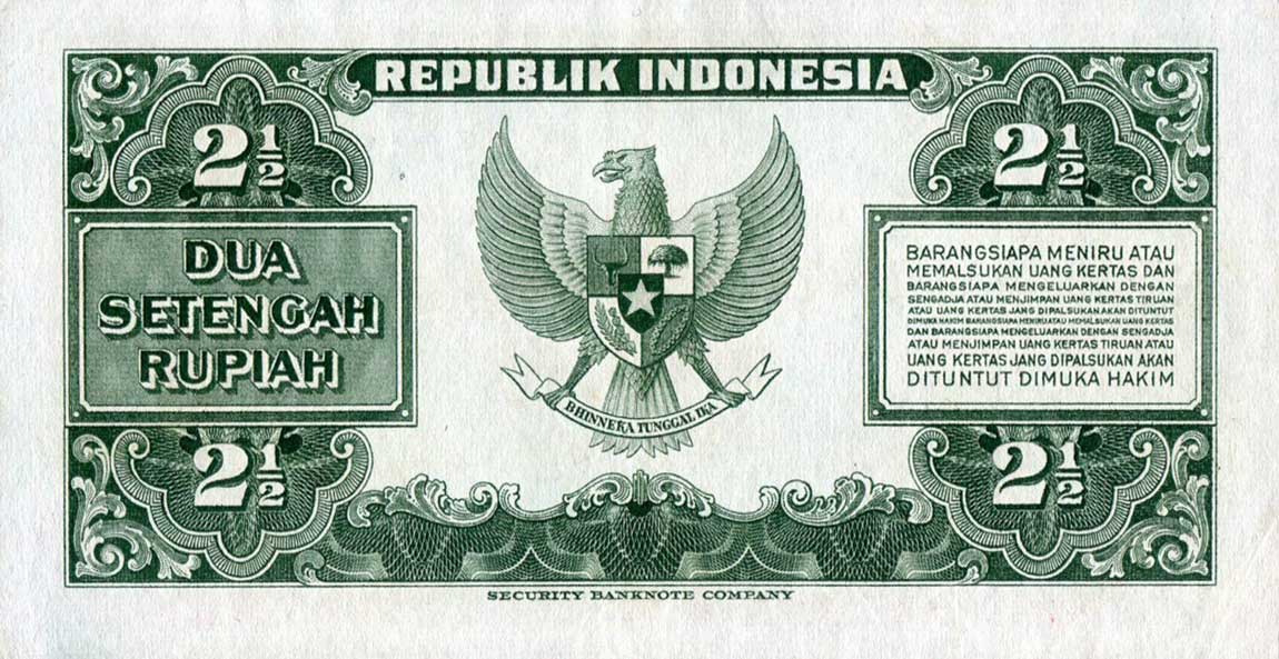 Back of Indonesia p41: 2.5 Rupiah from 1953