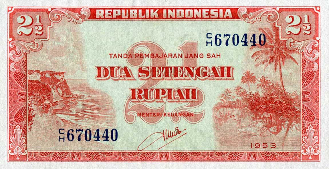 Front of Indonesia p41: 2.5 Rupiah from 1953