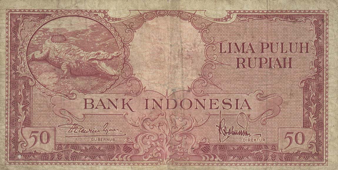 Front of Indonesia p50a: 50 Rupiah from 1957